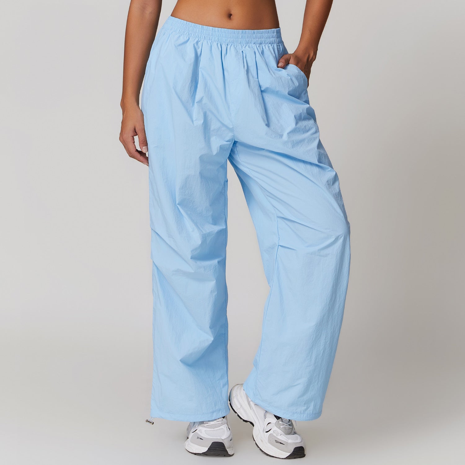 Light blue wide-leg Casual Sports Pants for fitness fashion and langry style