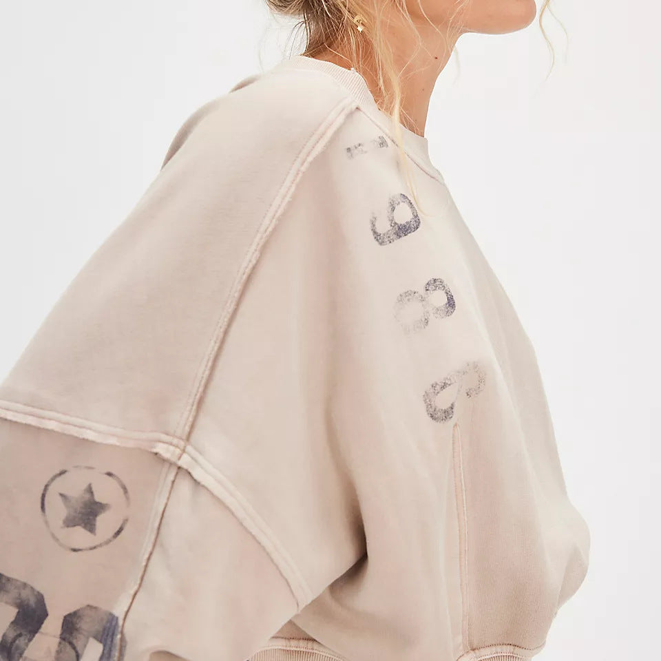 Winter Printing Loose Casual Top All Matching Hoodie