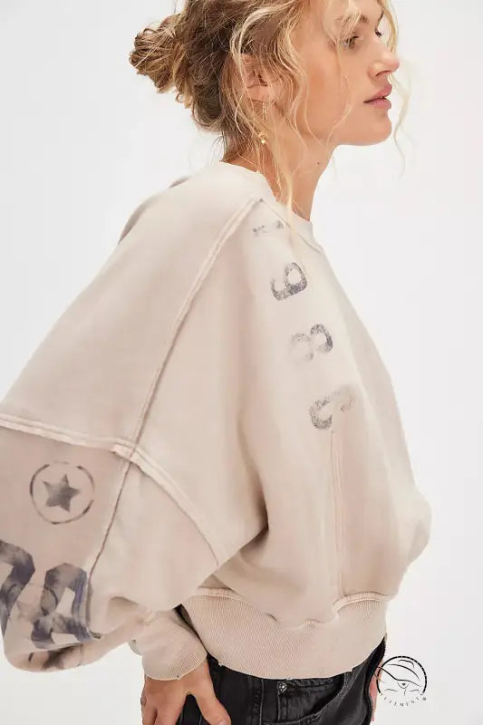 Winter Printing Loose Casual Top All Matching Hoodie