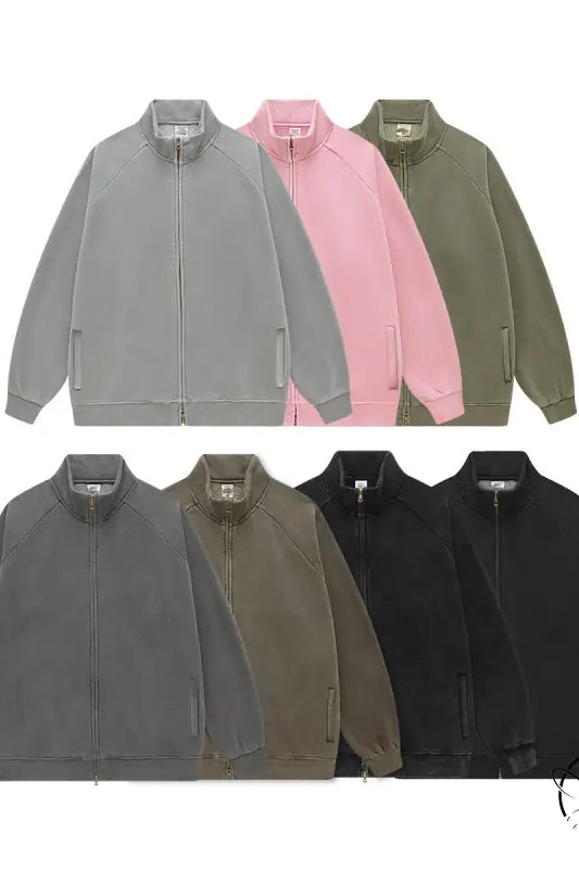 Winter heavy retro jacket collection in grey, pink, olive, black
