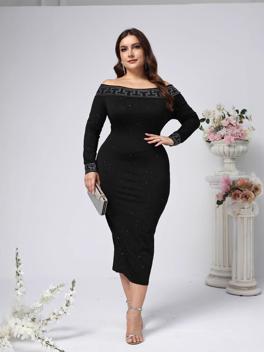 Elegant Sheath Pencil Long Sleeve Maxi Dress