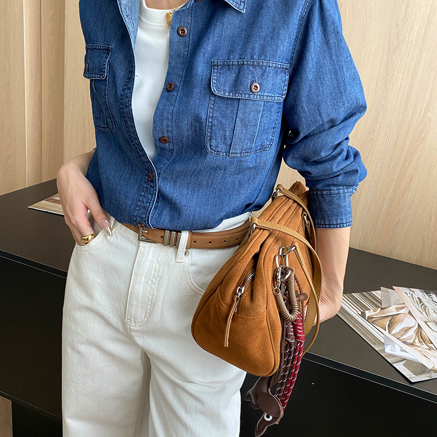 Relaxed Pocket Design Casual Denim Shirt