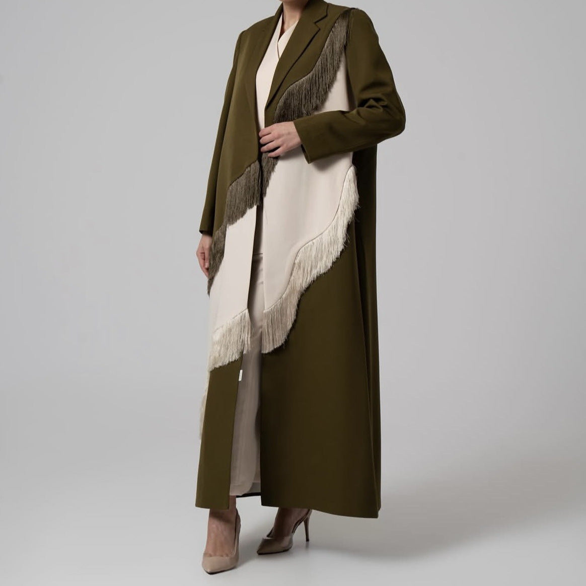 Early Autumn Personality Cutting Long Overcoat