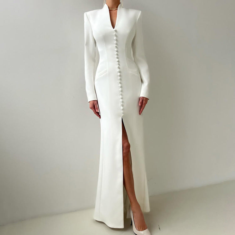 Enchanting High Waist Split French Dress