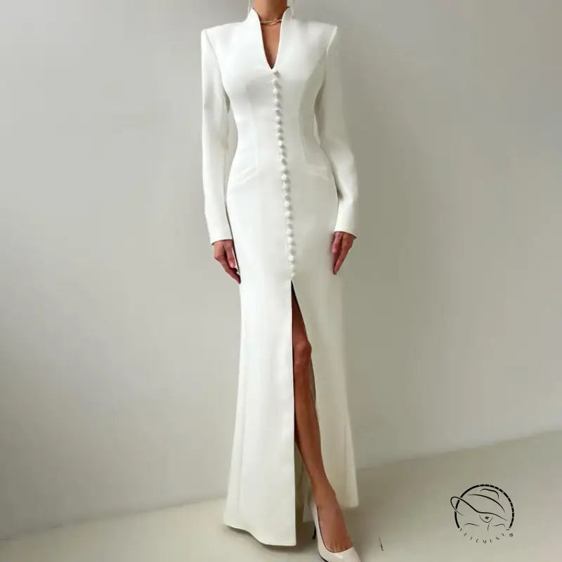 Enchanting High Waist Split French Dress