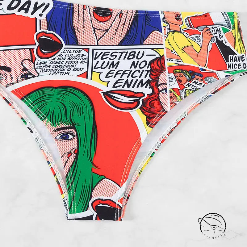 Swimsuit Women one Shoulder Cropped Beach Bikini Spring