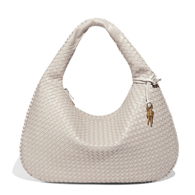 Woven leather hobo bag from Langry, a stylish choice for casual fashion
