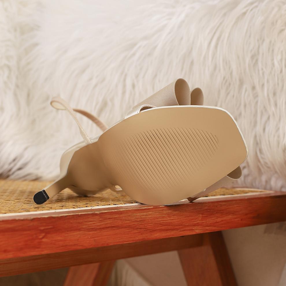 Langry fashion beige brown shoe horn with black tip for stiletto heels