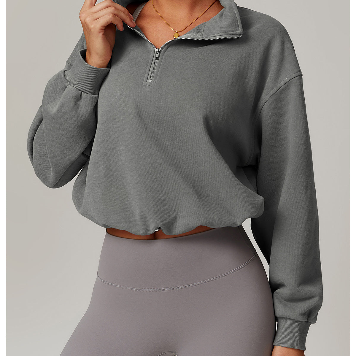 Casual Loose Sweatshirt Warm Running Fitness Top