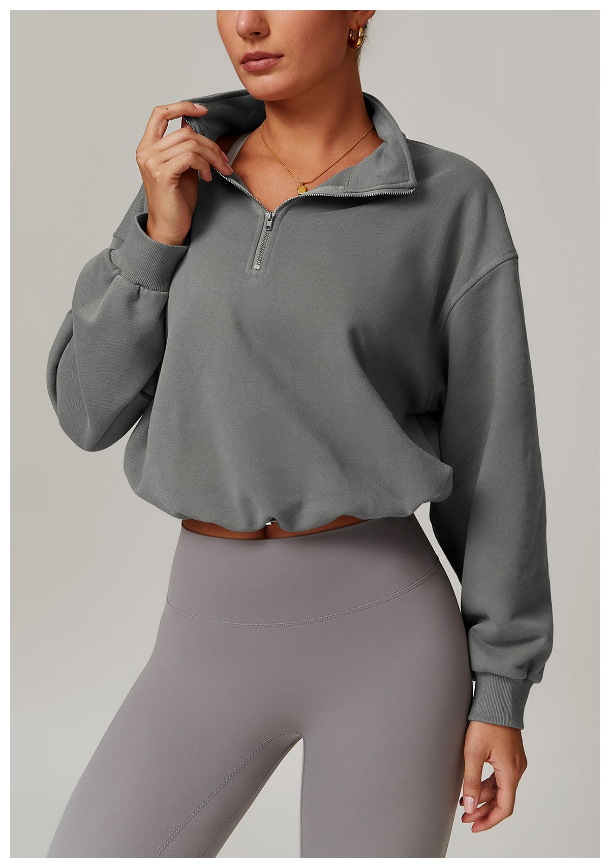 Casual Loose Sweatshirt Warm Running Fitness Top
