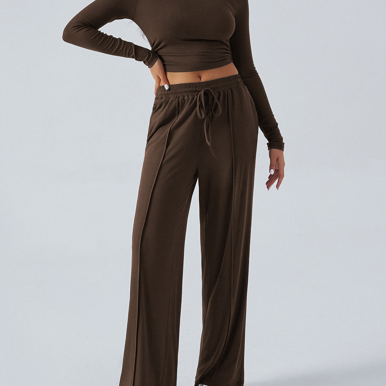 Winter Waist Tight Wide Leg Casual Pants