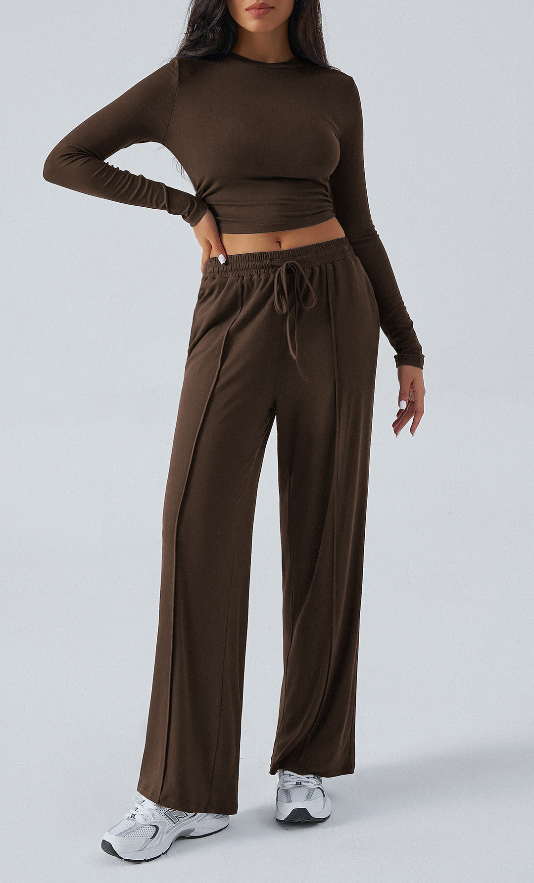 Winter Waist Tight Wide Leg Casual Pants