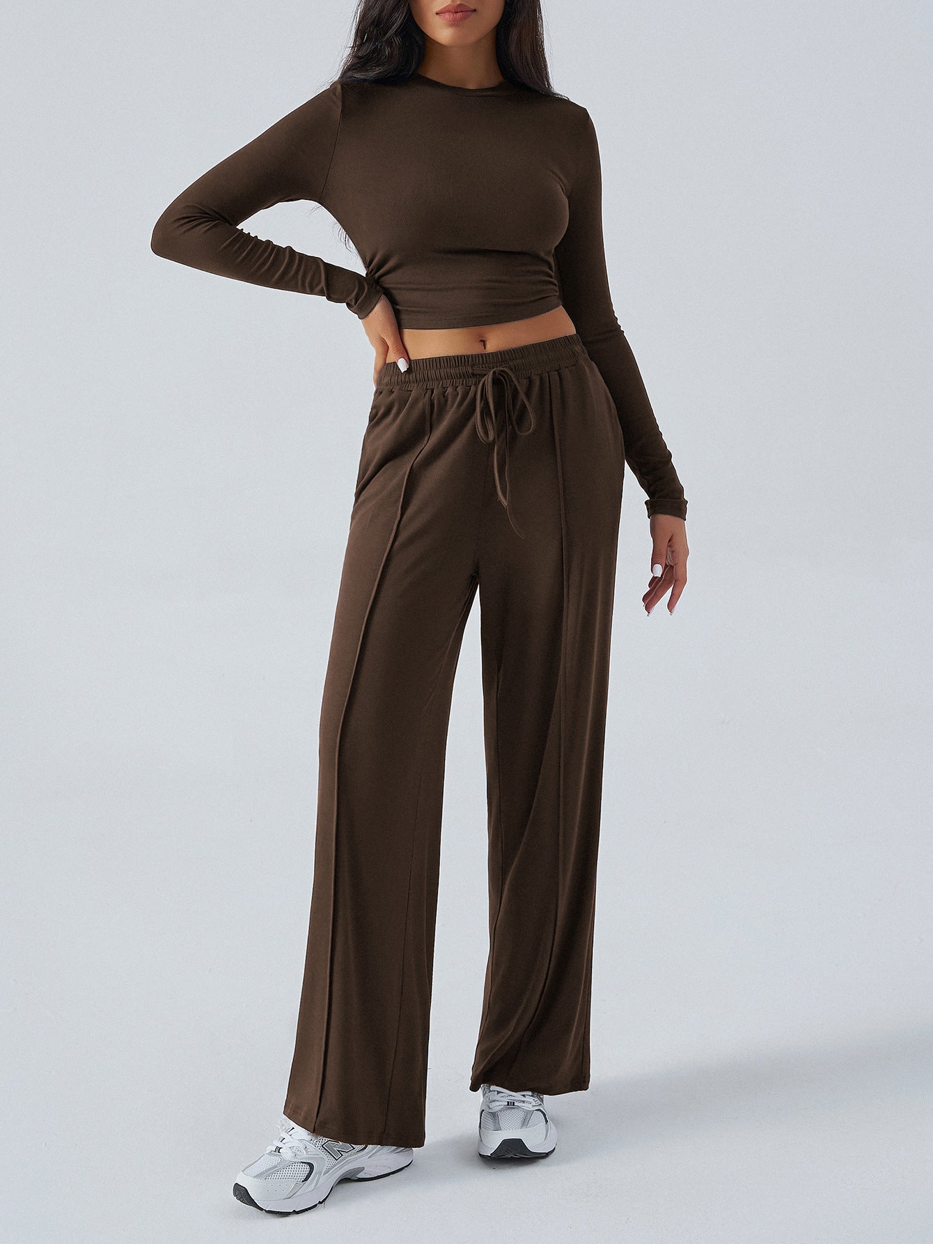 Winter Waist Tight Wide Leg Casual Pants