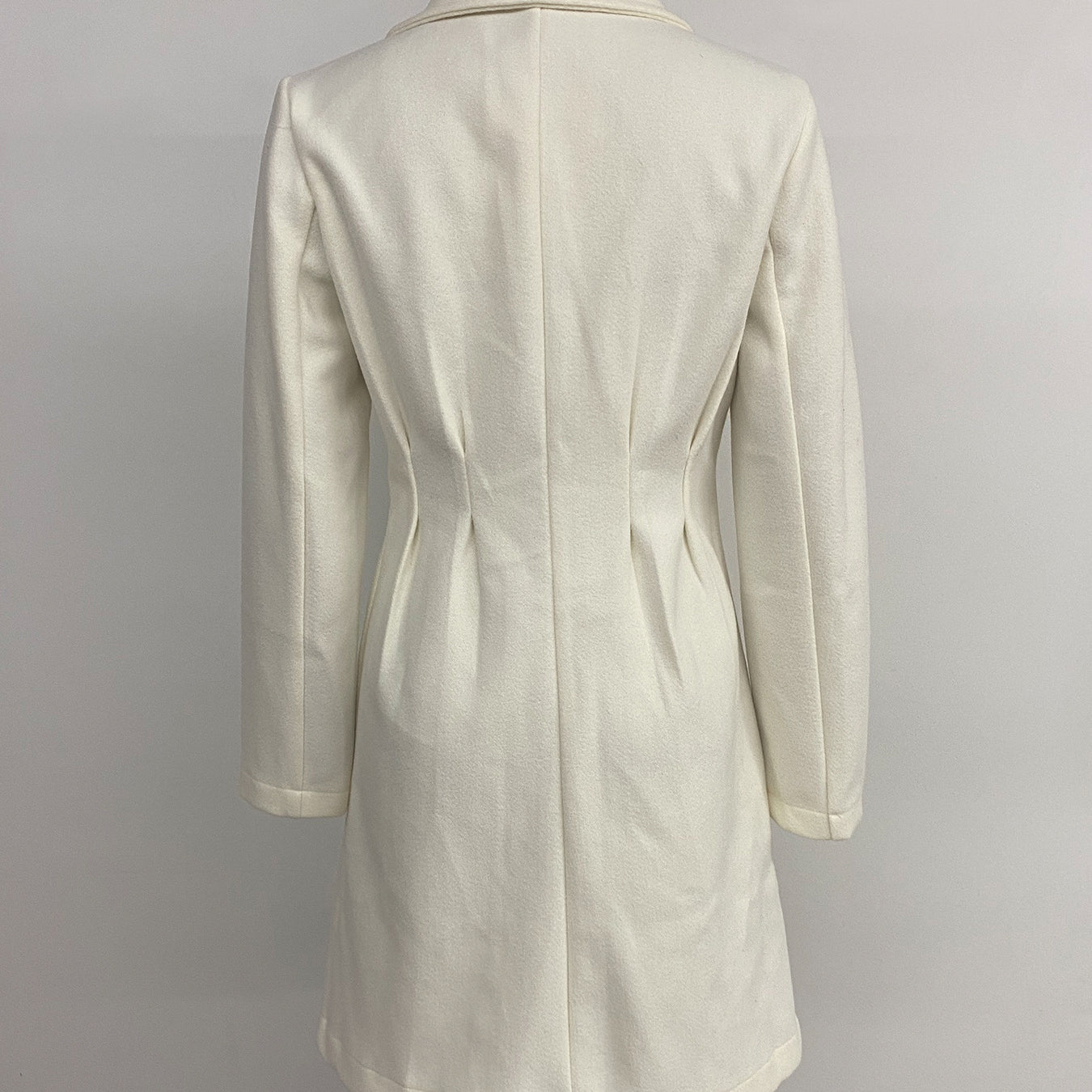 Elegant Pearl Fastener Decoration Wool Coat