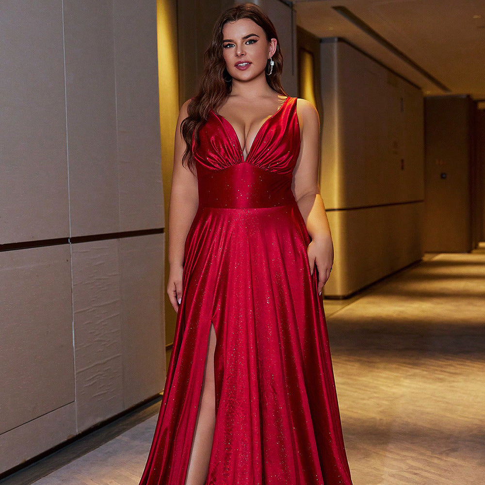 Elegant slim fit red evening gown from the ELEGANT SLIM FIT PARTY DRESS collection