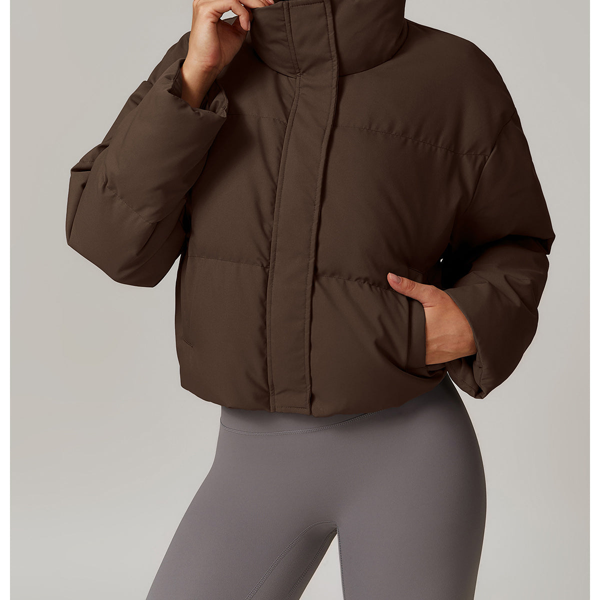 Brown puffer jacket from Comfortable Warm Jacket collection showcasing stylish fashion and ملابس accessory