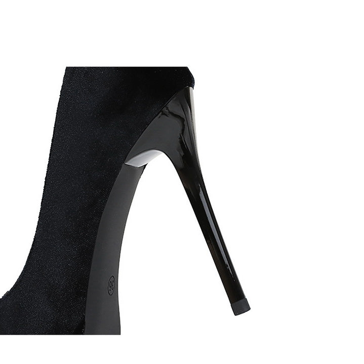 Rhinestone Bow Stiletto Waterproof High Heel