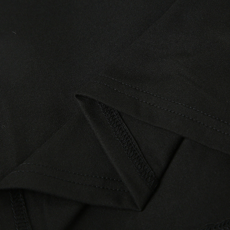 Black fabric with seams from Elegant Fur Collar Stitching Black Top, perfect for fashionable ملابس