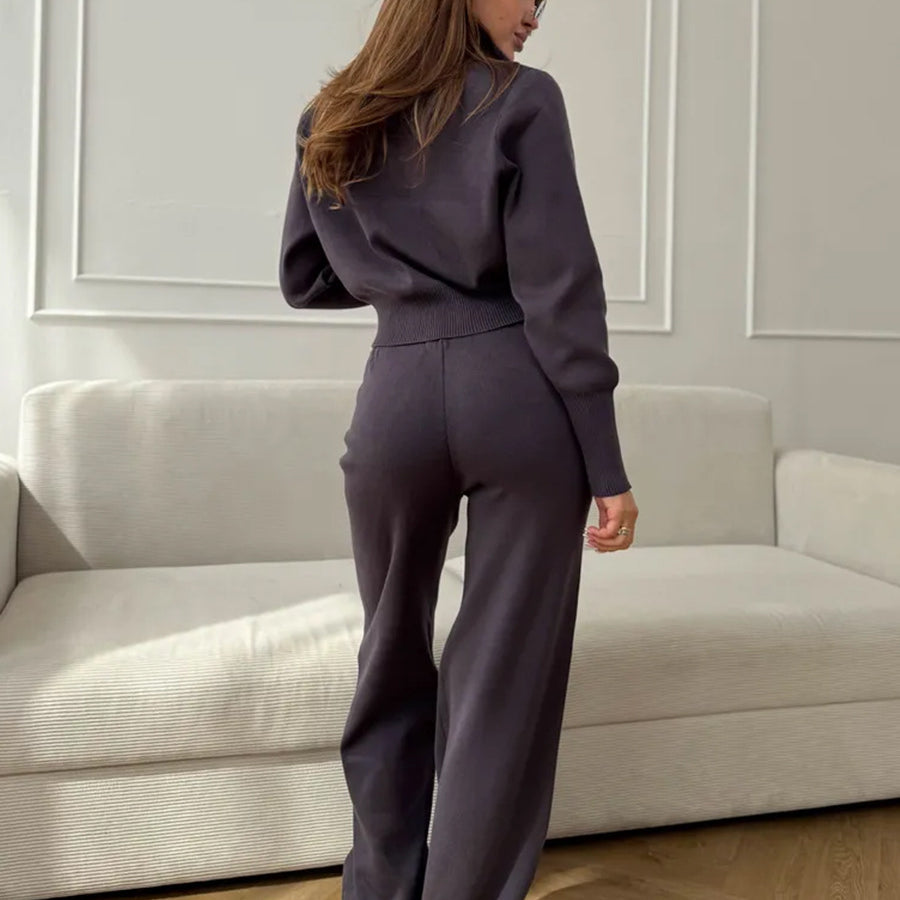 Langry fashion charcoal gray woolen slim fit two-piece office suit