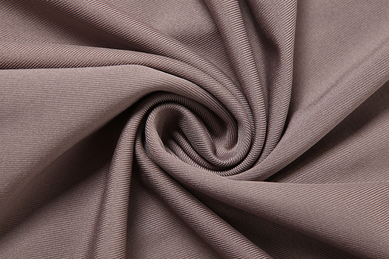 Swirled brown fabric of Summer Women Elegant Backless Tube Top Halter Set in fashion