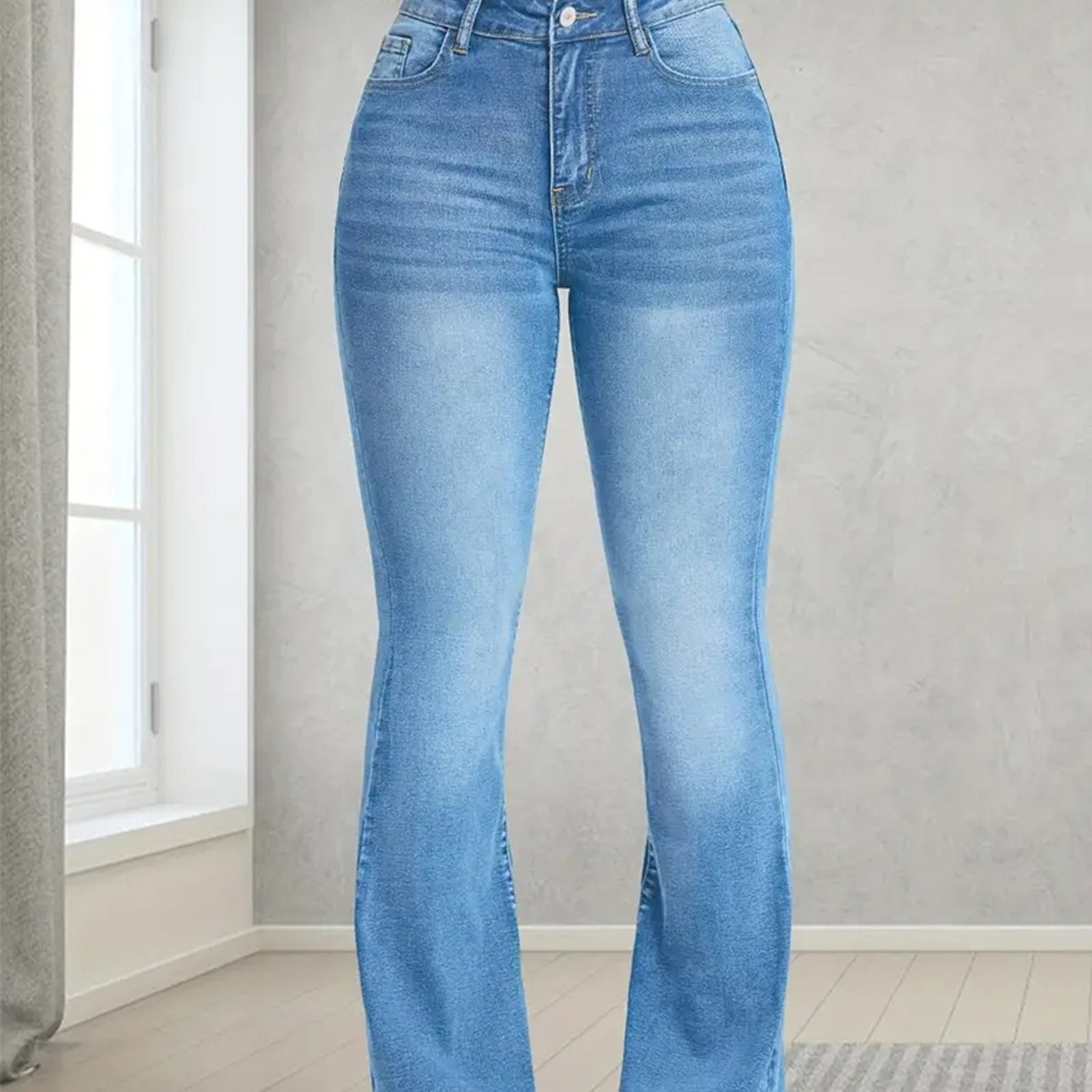 Comfy Jeans Stretch Multi Craft Pocket Design Slim Fit Light Blue Trousers