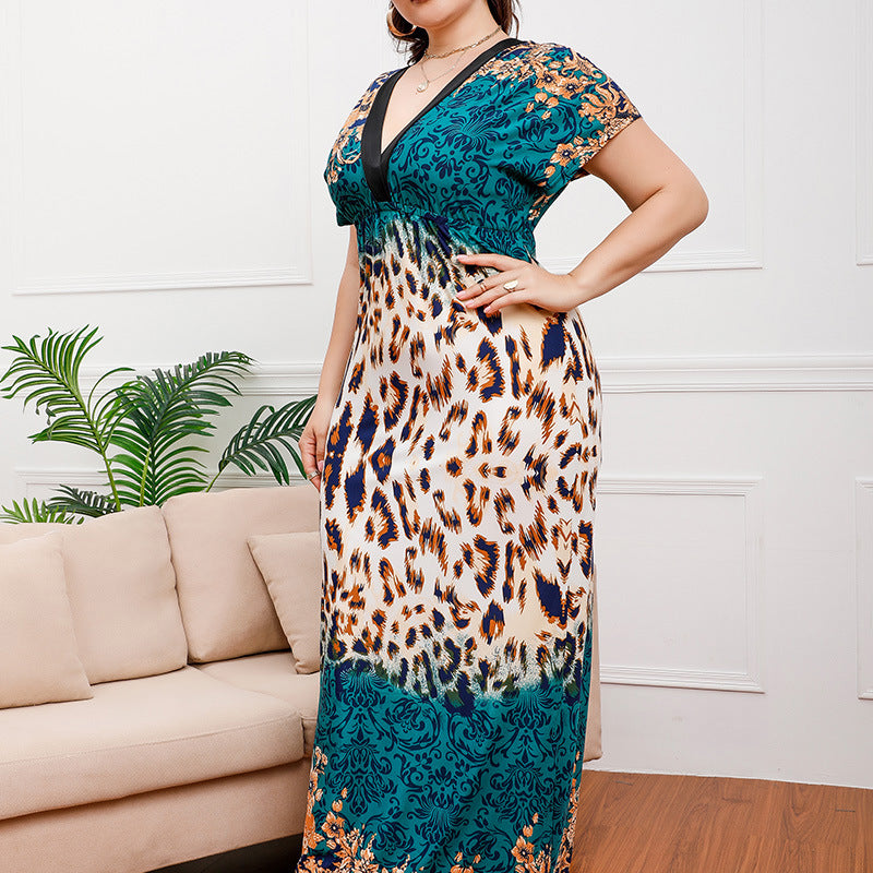 Woman’s patterned maxi dress from Holiday Beach Dress collection showcasing elegant fashion