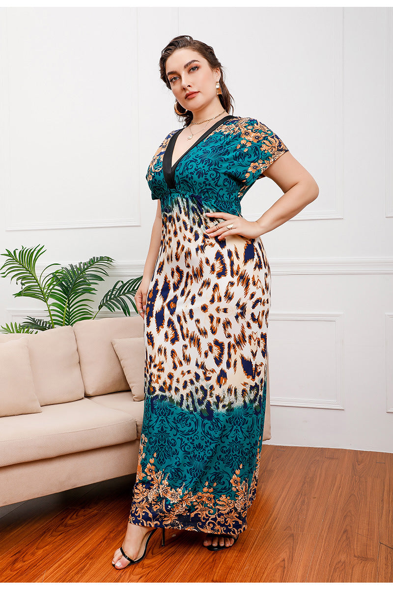 Woman’s patterned maxi dress from Holiday Beach Dress collection showcasing elegant fashion