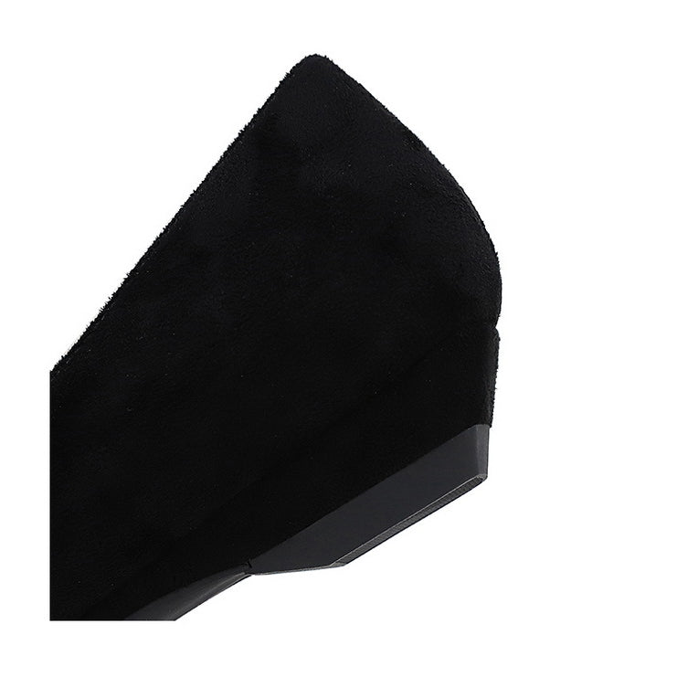 Langry fashion black wedge heel shoe with textured upper and smooth sole