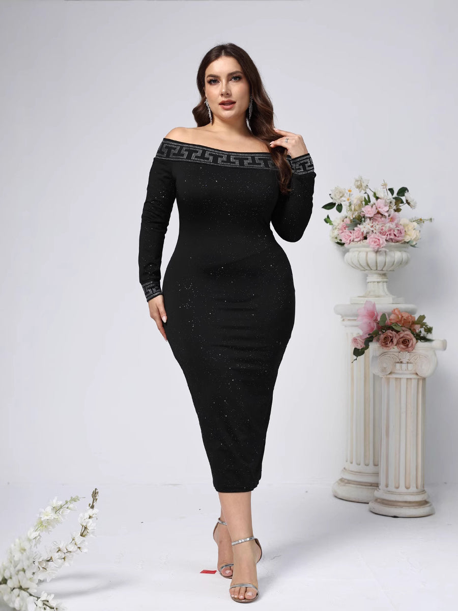 Elegant Sheath Pencil Long Sleeve Maxi Dress