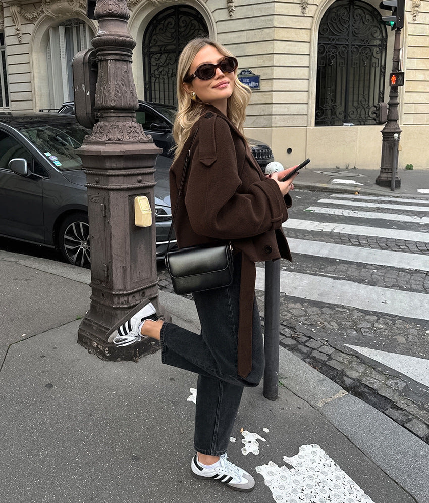 Elegant Woolen Office Coat