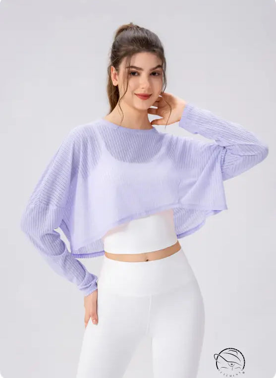 Women Yoga Blouse Long Sleeve Lightweight Breathable Workout Top Loose Outdoor Running Casual Sports