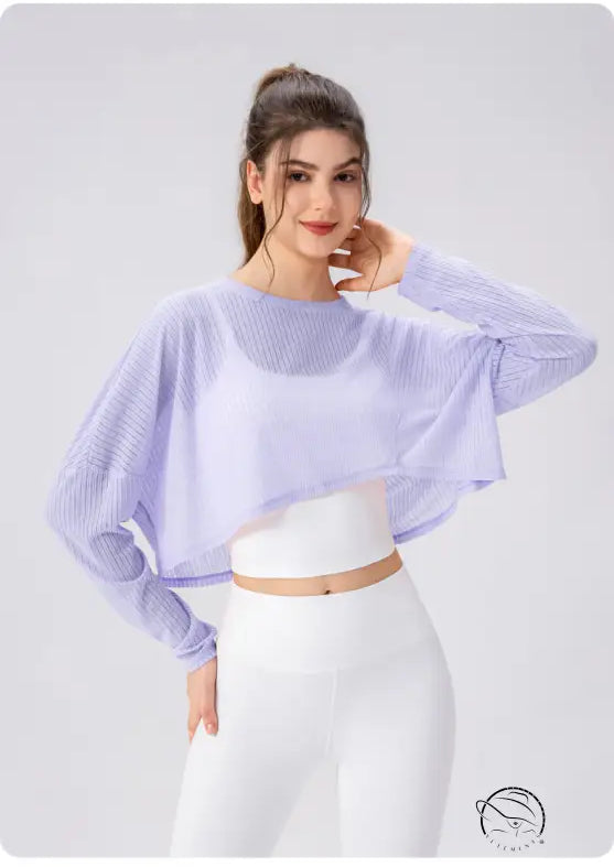 Women Yoga Blouse Long Sleeve Lightweight Breathable Workout Top Loose Outdoor Running Casual Sports