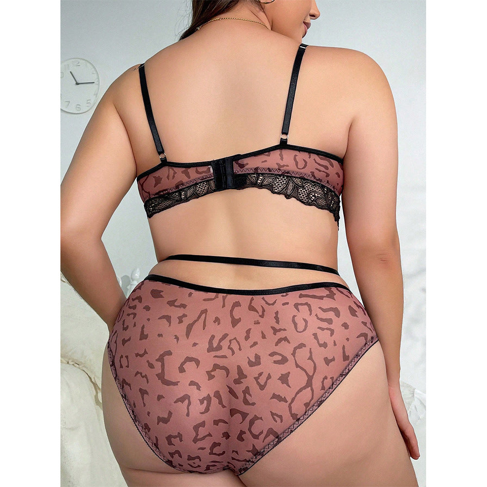 Leopard print lingerie set from Underwear Two Piece Set showcasing sexy langry fashion and ملابس