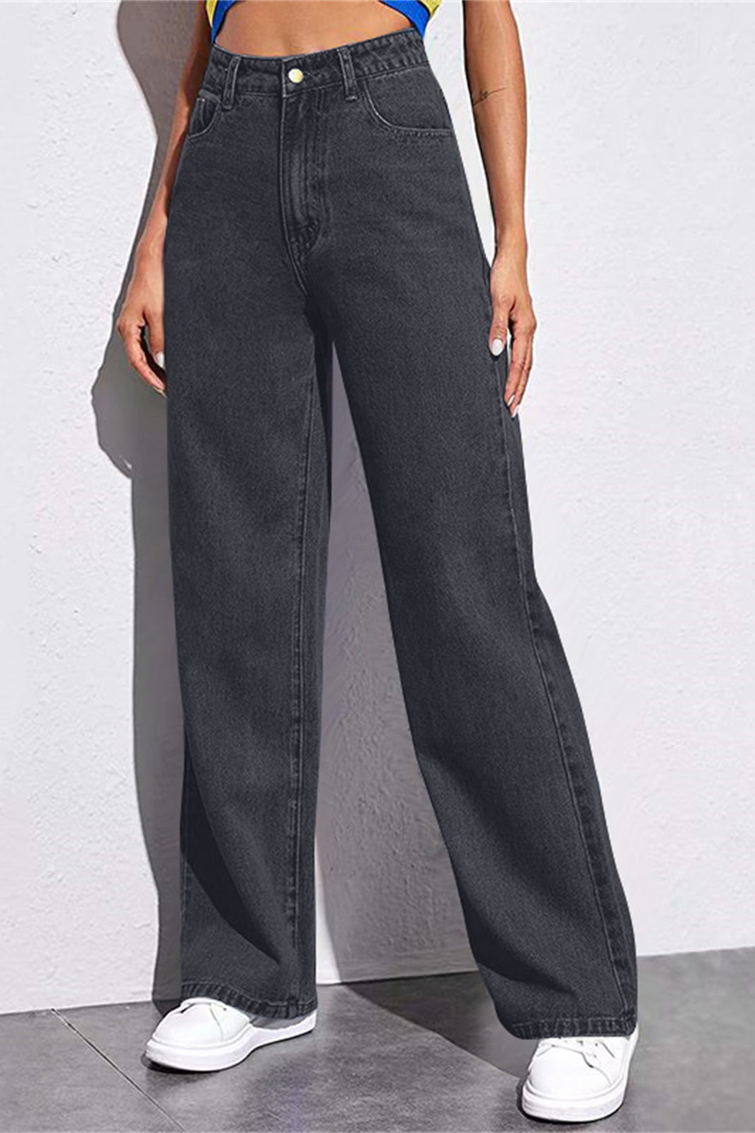 Black high-waist wide-leg jeans from Stunning High Waist Wide Leg Jeans for trendy fashion styles