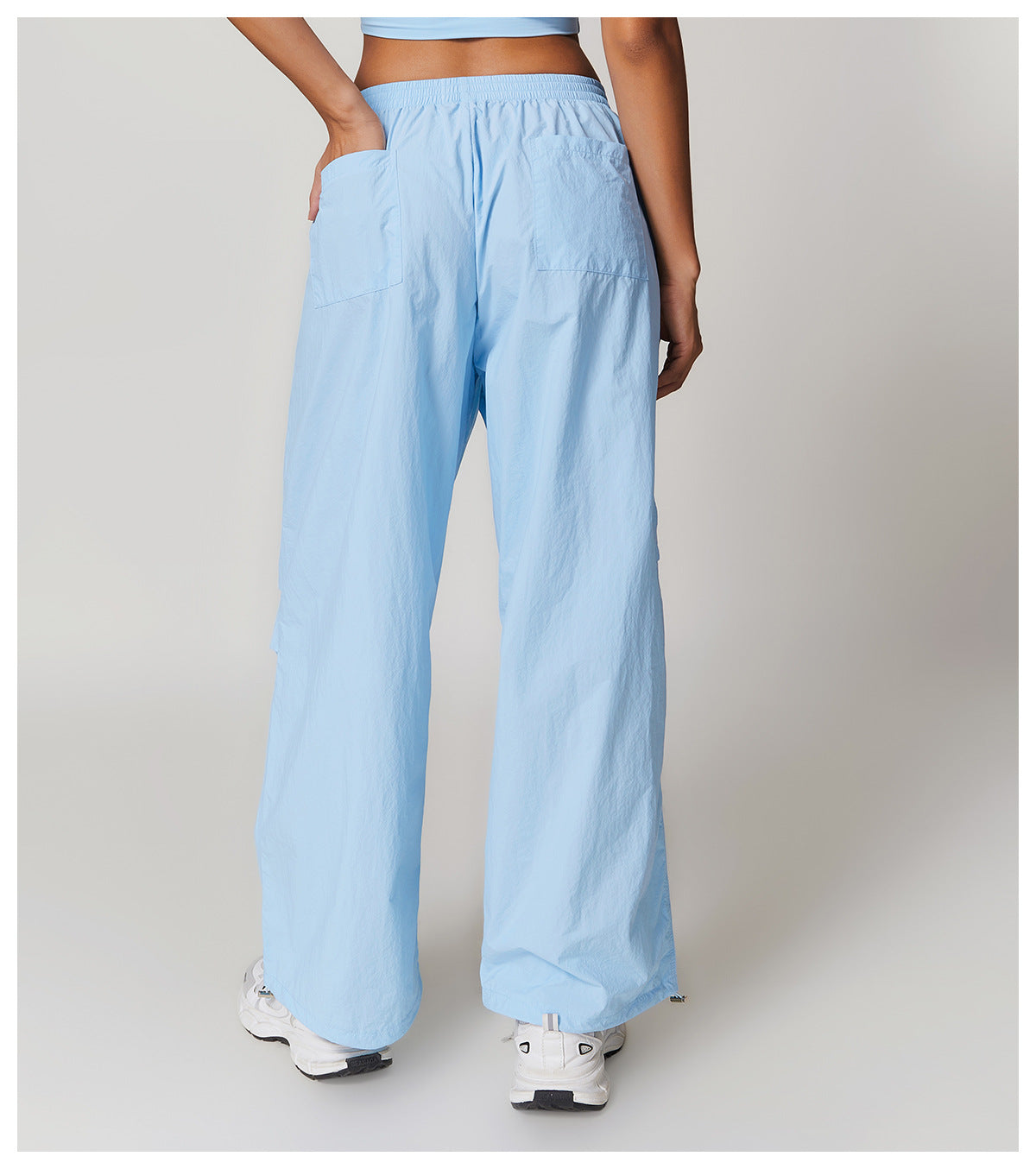 Light blue wide-leg Casual Sports Pants for fitness and fashion enthusiasts