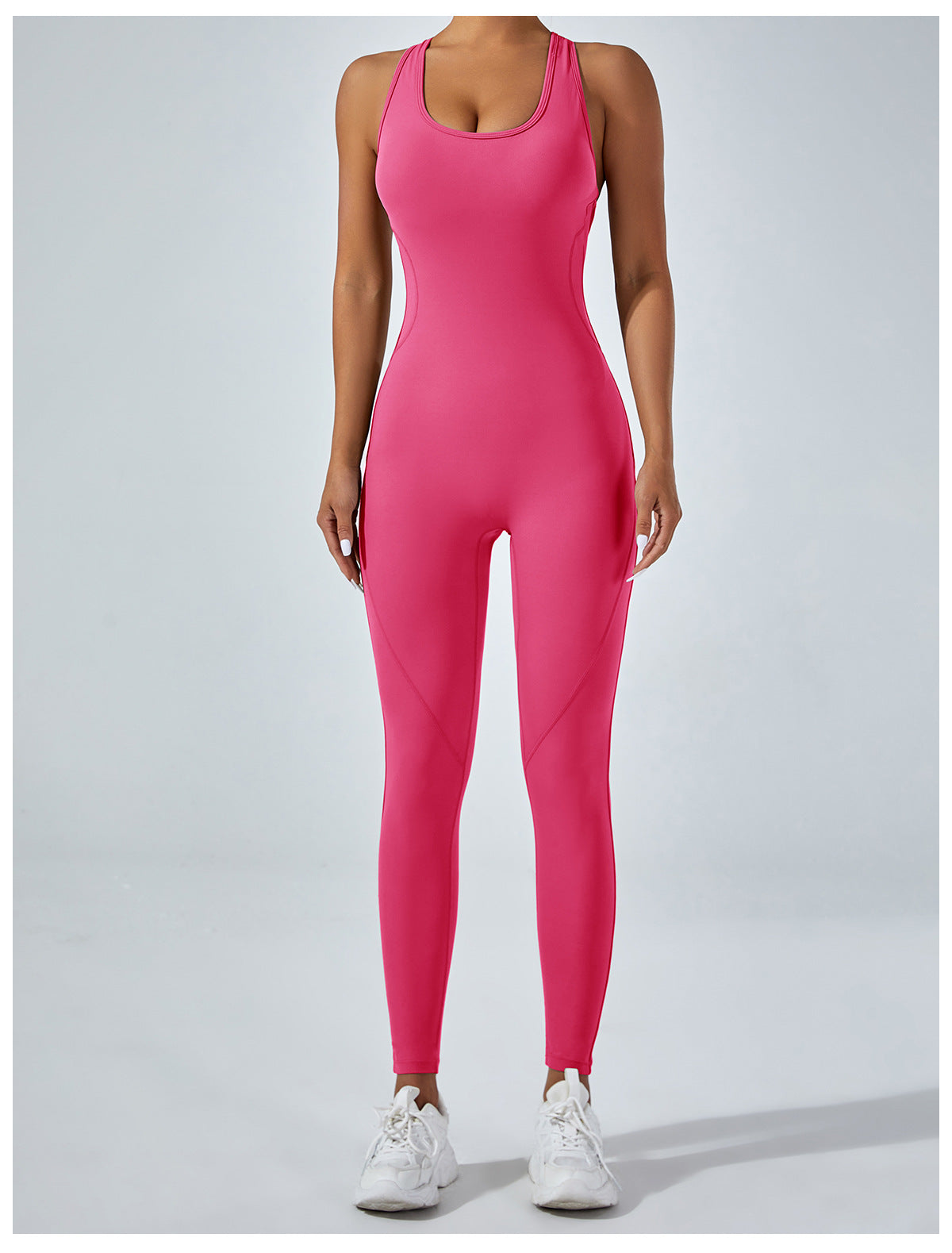 Vibrant fuchsia langry yoga one piece jumpsuit in form-fitting fashion ملابس