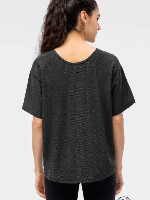 Breathable Round Neck t Shirt Running Casual Workout Top