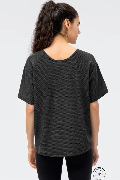 Breathable Round Neck t Shirt Running Casual Workout Top