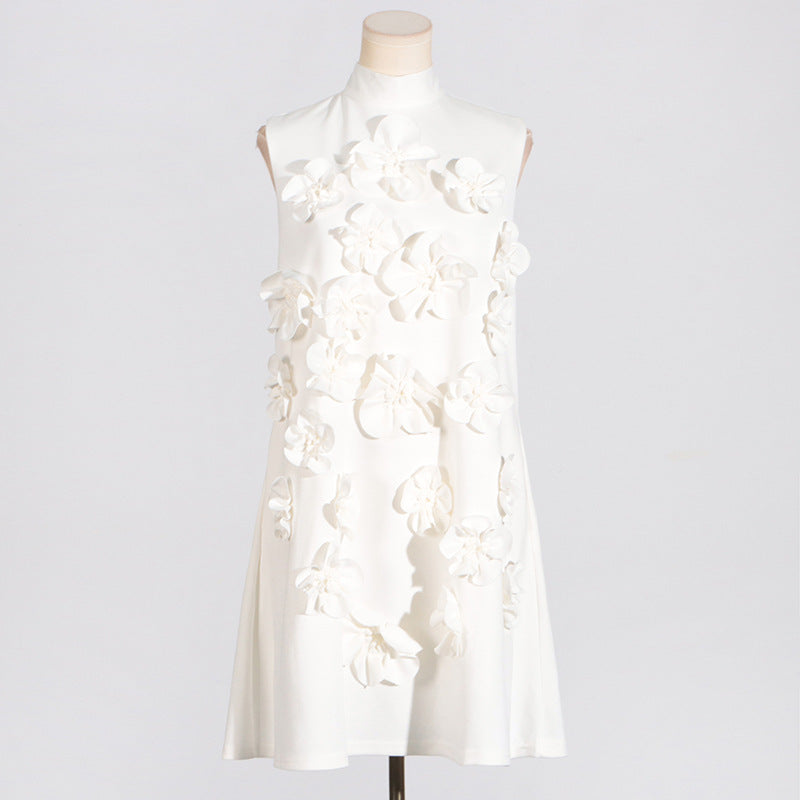 White sleeveless floral dress with tie bow detail from Retro Socialite Summer Fashion collection