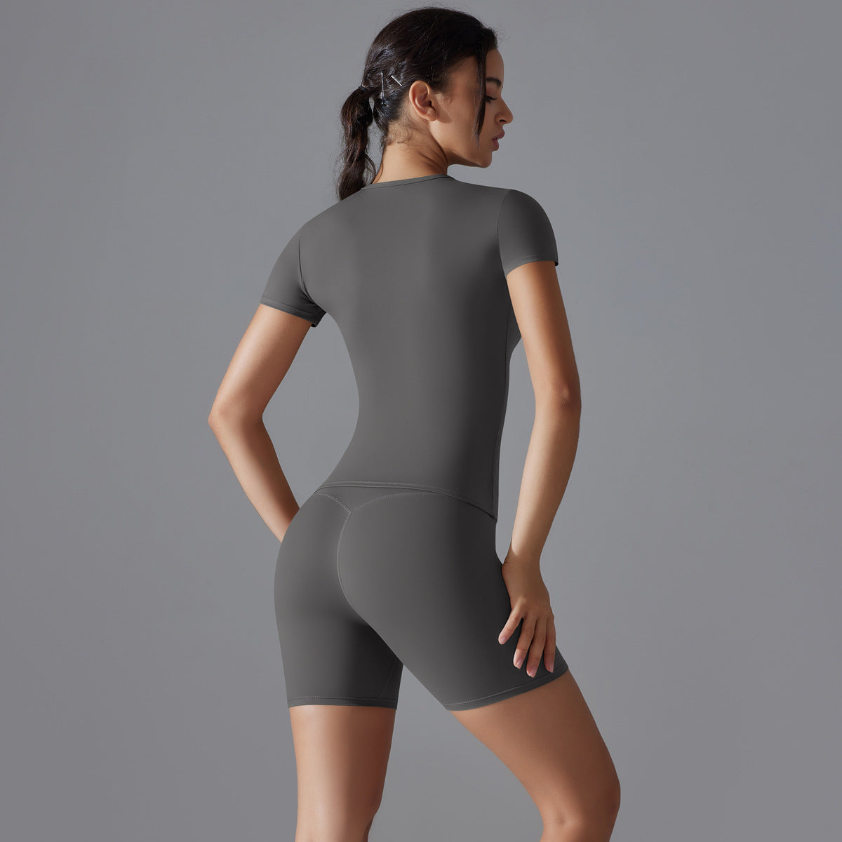 Spring Autumn t Shirt Quick Drying Yoga Clothes Short Sleeve Slim Fit Fitness Blouse Outdoor Running Sports Suit Women