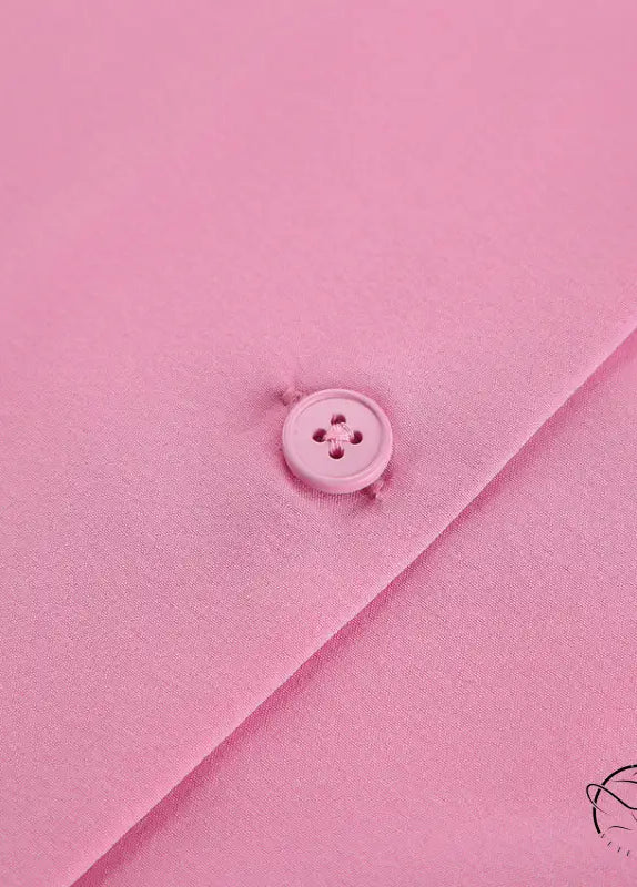 Soft pink button with sheen on Langry casual loose comfortable cardigan pajamas