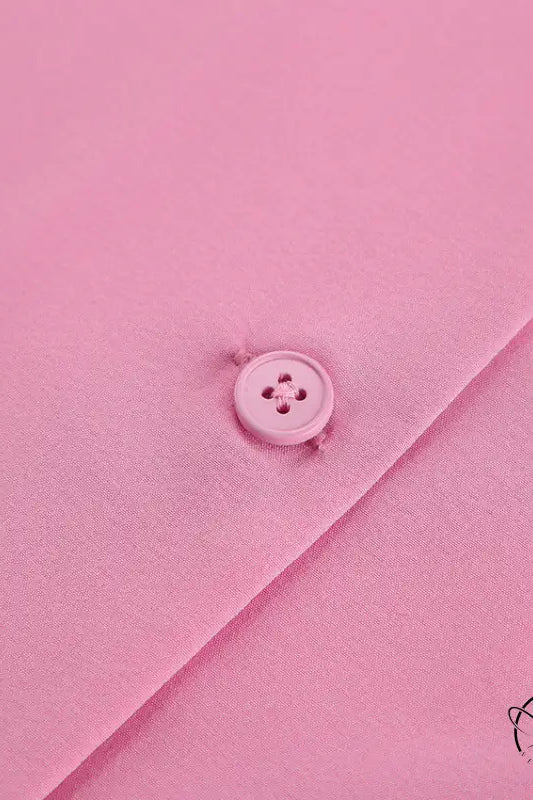 Soft pink button with sheen on Langry casual loose comfortable cardigan pajamas