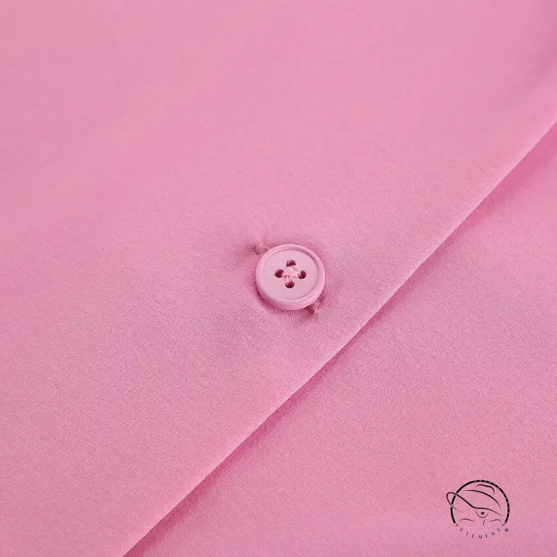 Soft pink button with sheen on Langry casual loose comfortable cardigan pajamas