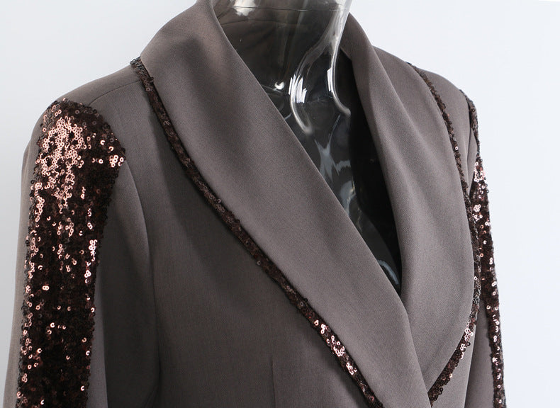 Early Autumn Heavy Stitching Mid Length Trench Coat