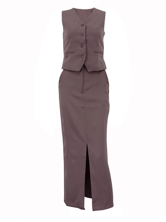 Vest Jacket Hip Skirt Set Office Two Piece