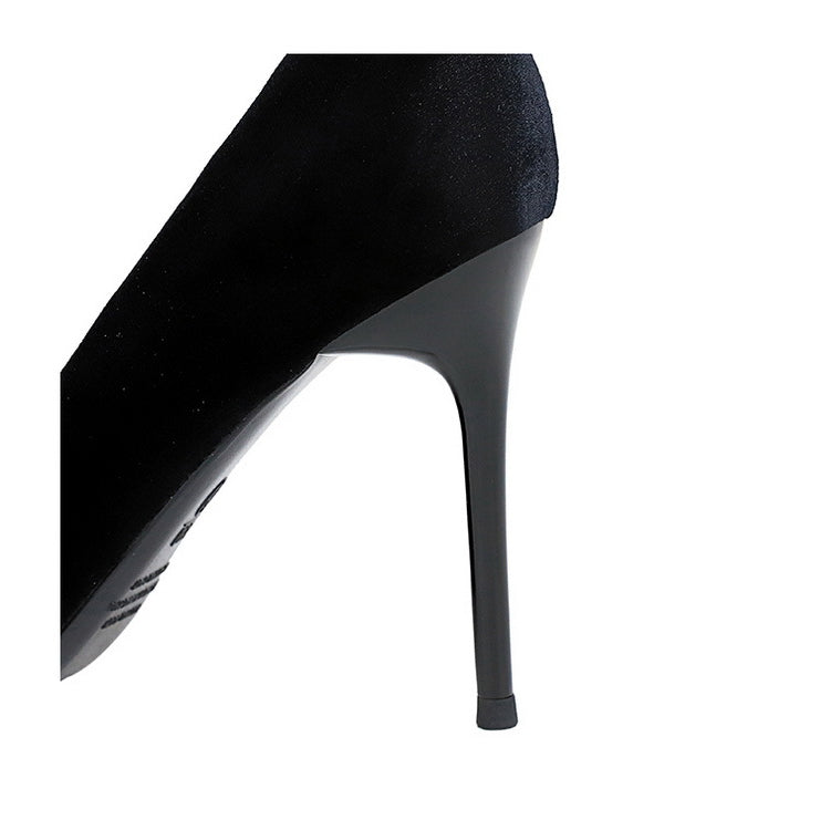 Double Layer Bow Decoration High Heels