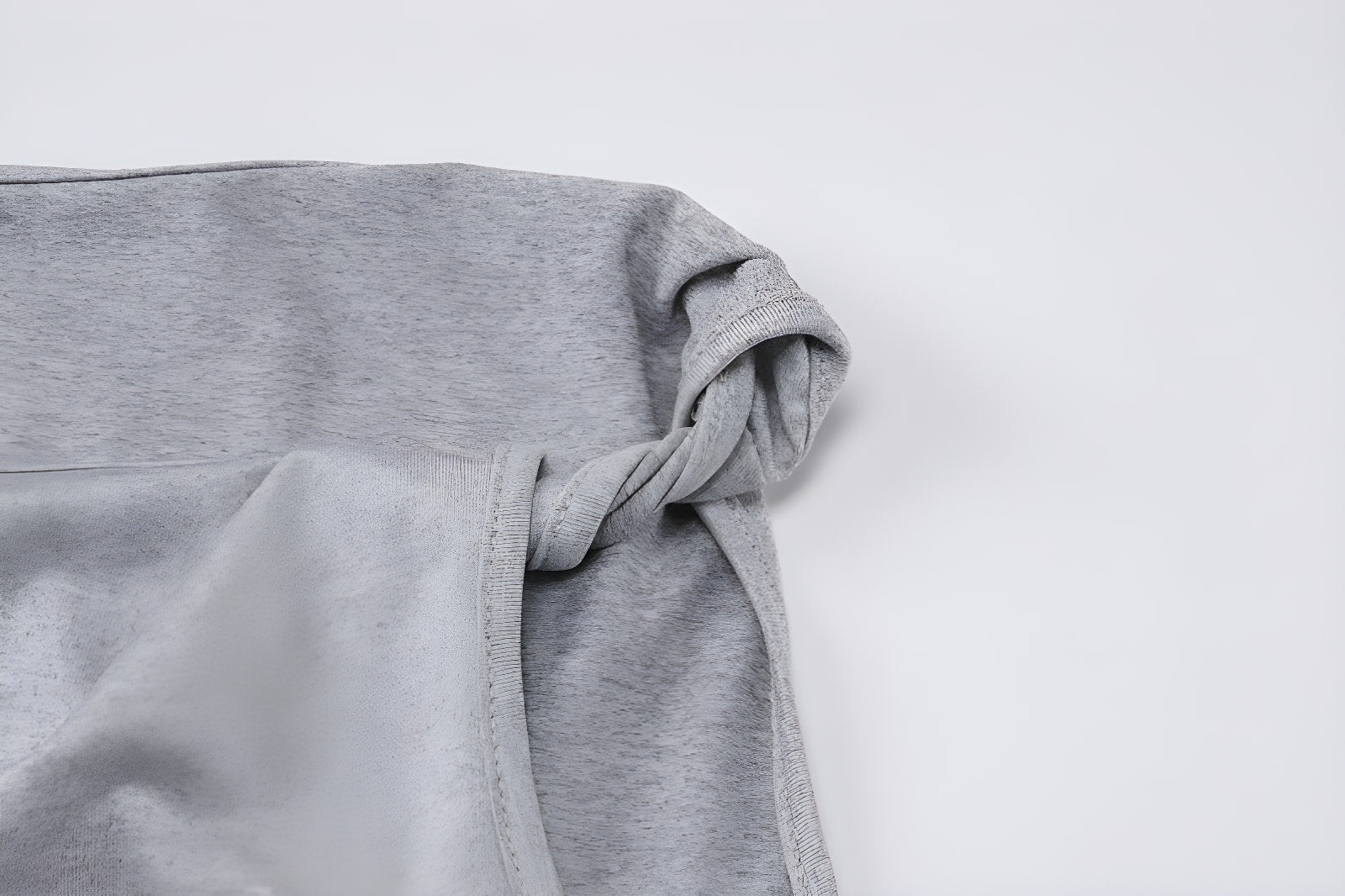 Knotted gray fabric sleeve detail of Summer Women Clothing Solid Color Vest Suit