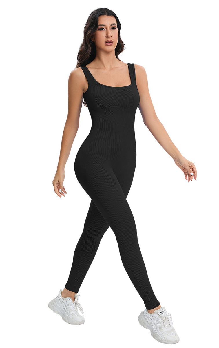 Breathable seamless knitted peach hip slim fit langry fashion jumpsuit