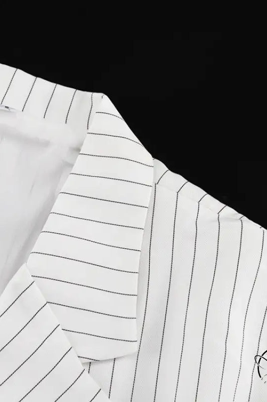 Elegant Striped Top Wide Leg Pants Office Two Piece Sets