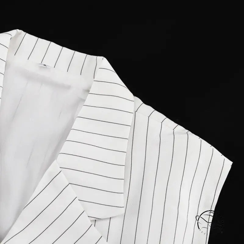 Elegant Striped Top Wide Leg Pants Office Two Piece Sets